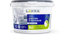 Краска акриловая для стен и потолков Белоснежная 3кг Лакра