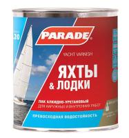 Лак яхтный алкидно-уретановый PARADE CLASSIC L20 Полуматовый 2,5л
