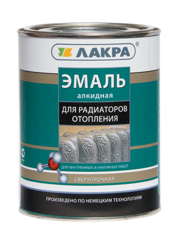 Эмаль алкидная для радиаторов Лакра Белая полуматовая 0,9кг