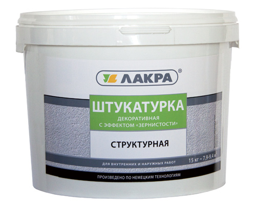 Штукатурка Лакра структурная декоративная 2 мм с эффектом зернистости 15 кг.