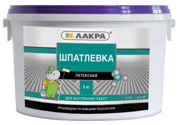 Шпатлевка Лакра латексная для внутренних работ 1,5 кг