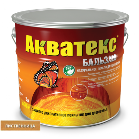 Фото АКВАТЕКС®-бальзам Лиственница натуральное масло для древесины 0,75л.